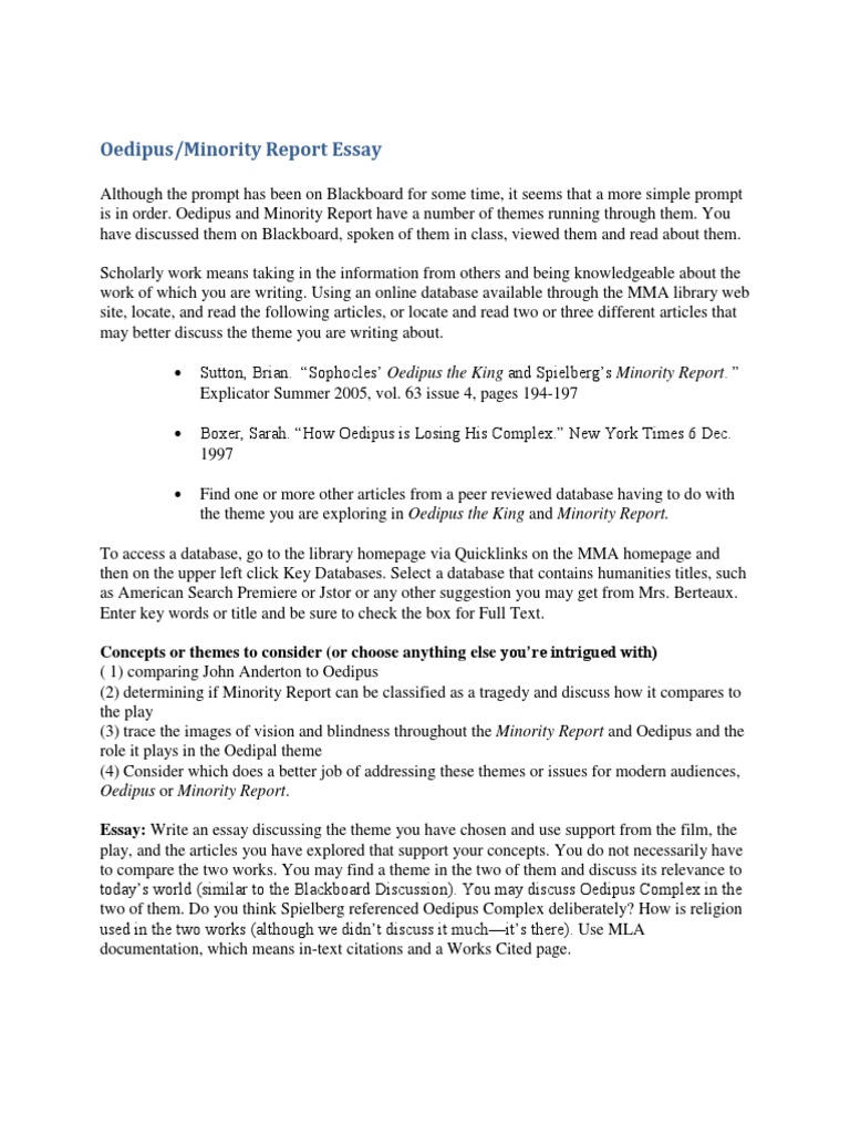 minority report movie summary essay minority report short story